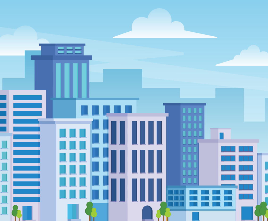 City Scape Flat Design Background