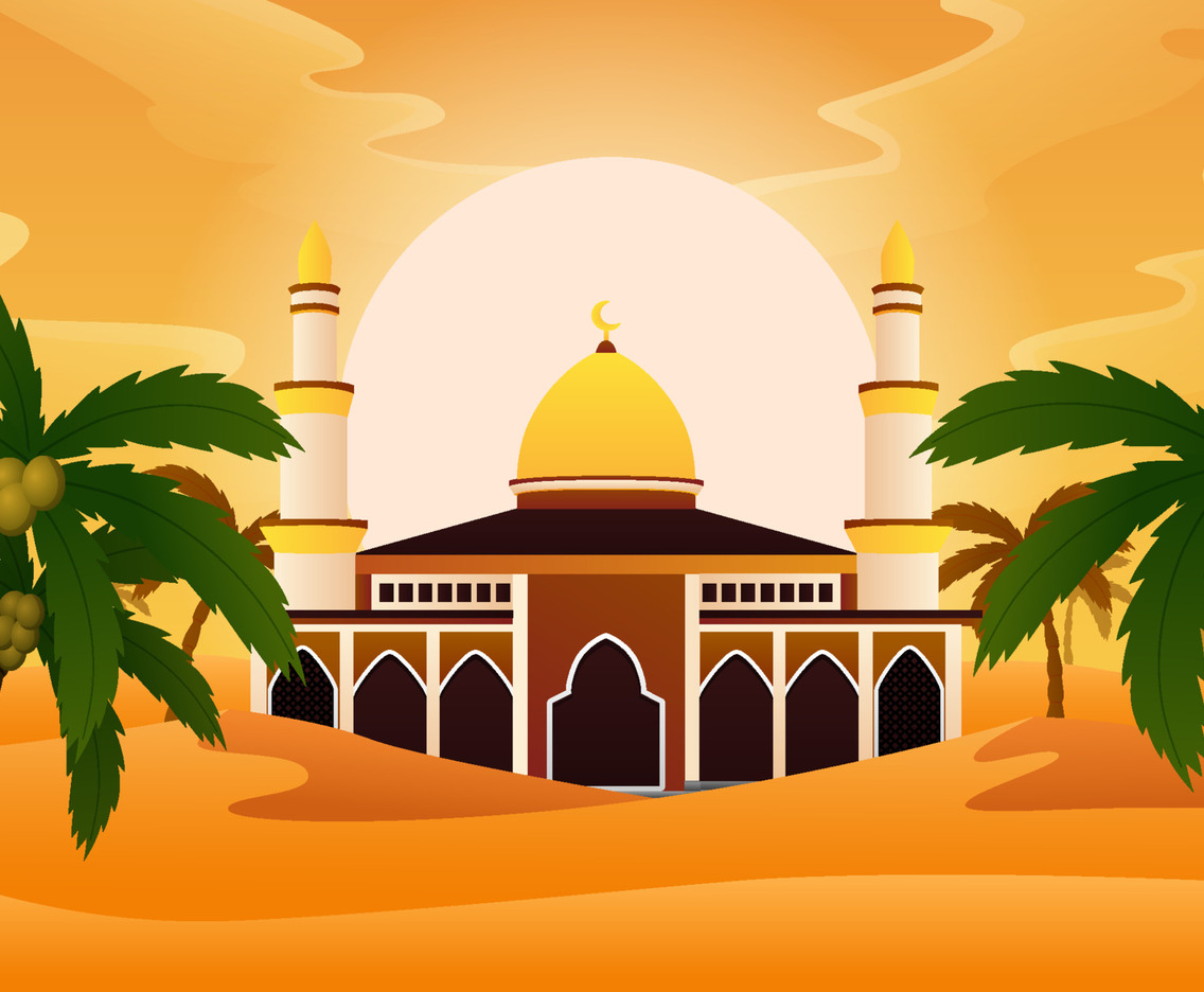 Background Desert and Mosque