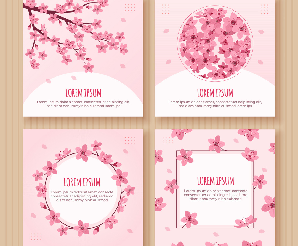 Cherry Blossom Social Media Post Template