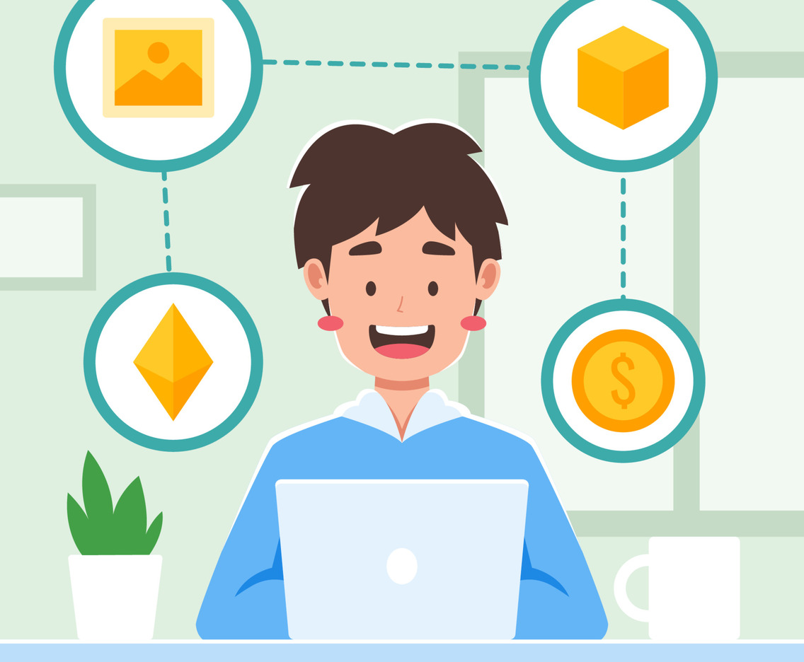 A Man Uploading Image File to NFT Blockchain
