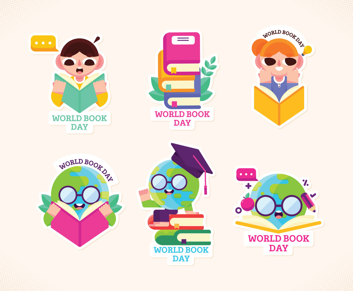 Cute World Book Day Sticker Pack