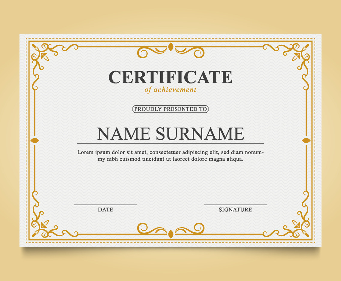 Elegant Classic Border Certificate