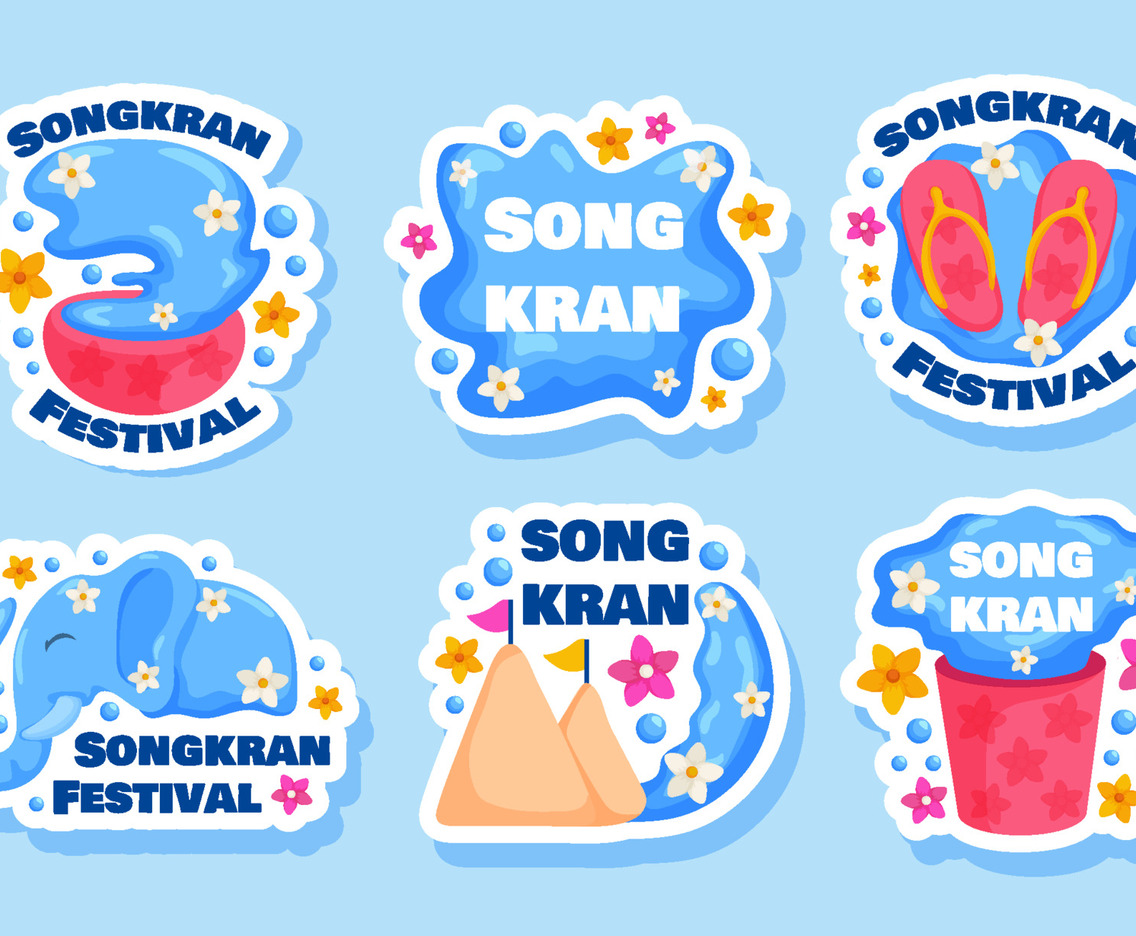 Songkran Festival Sticker Set