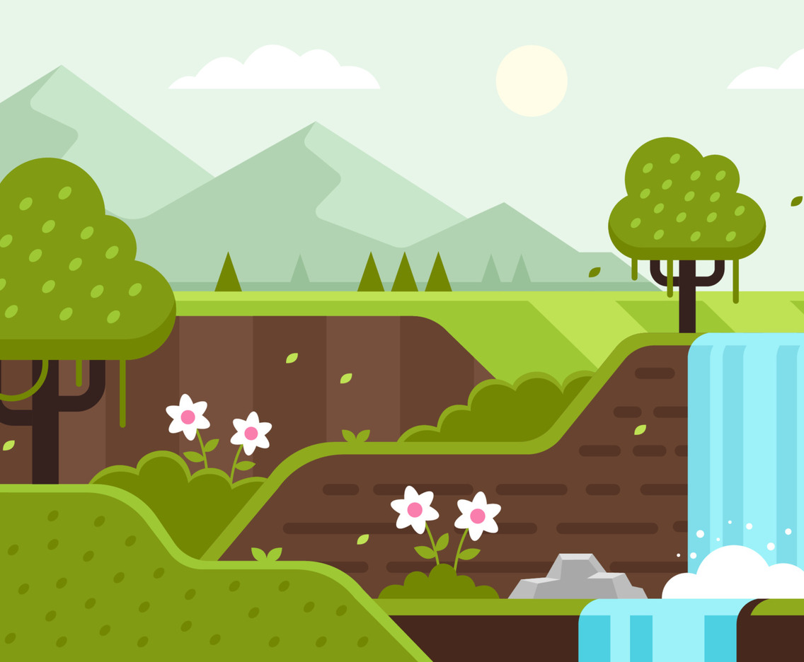 Nature Landscape Scenery Woodblock Background