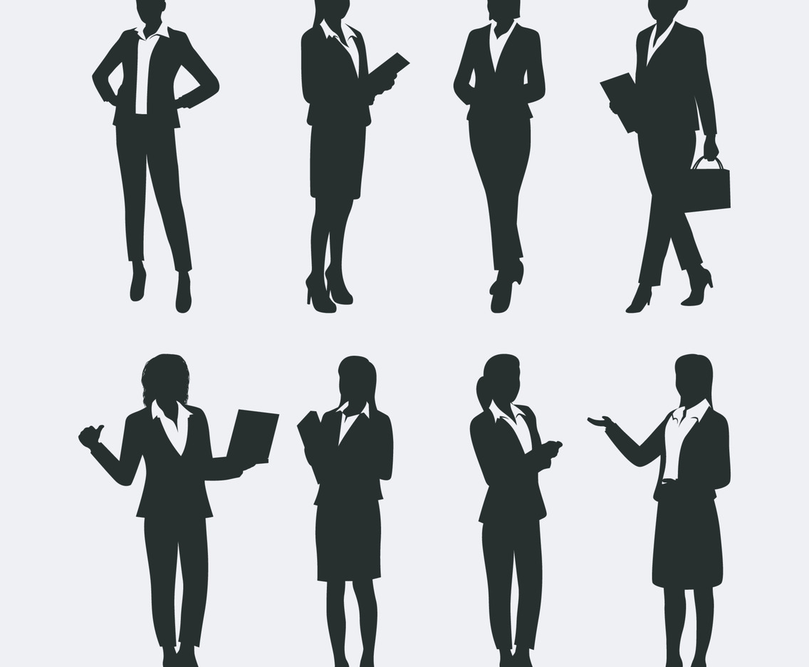 Silhouette of Business Woman Character