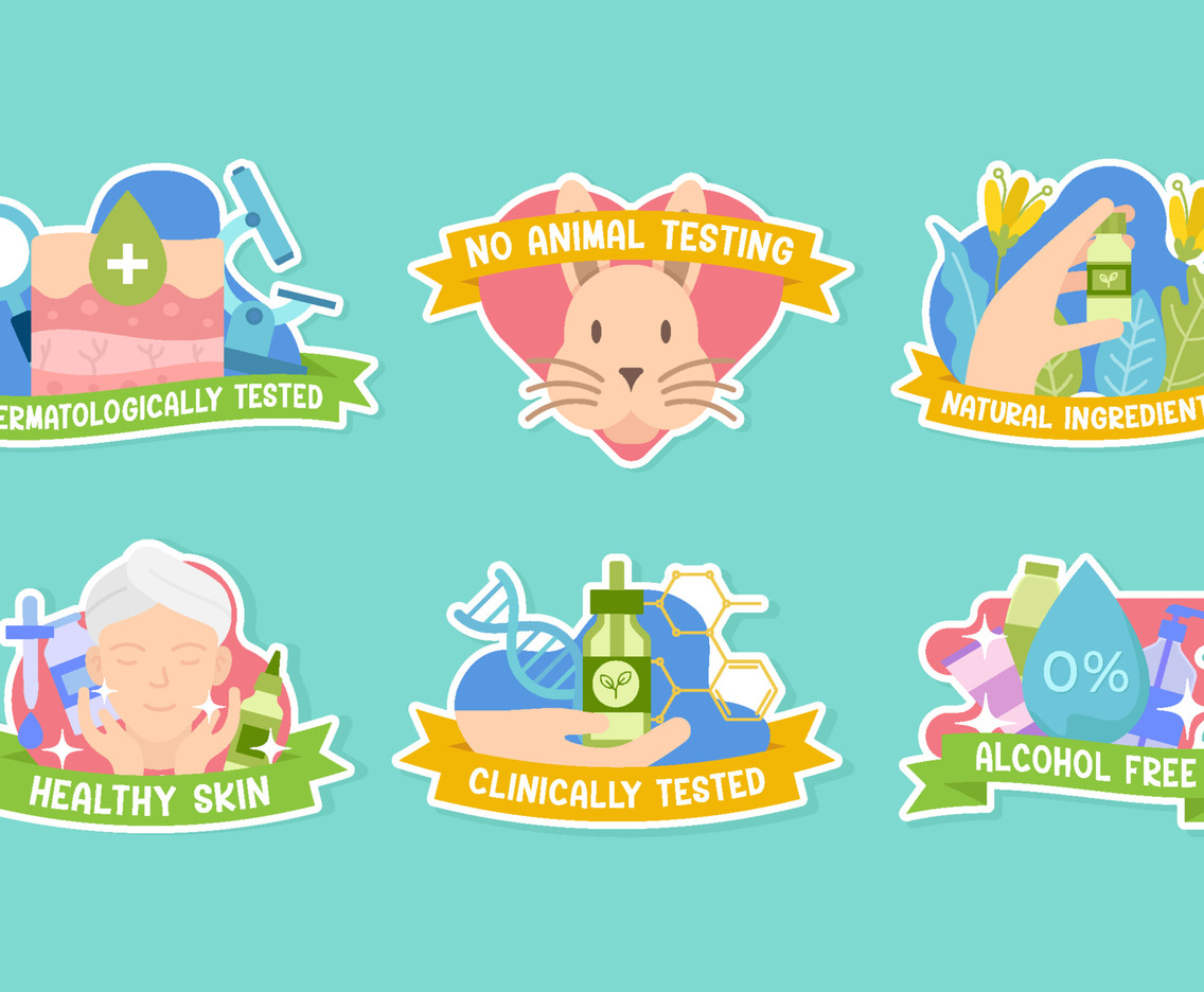Beauty Skin Care Laboratory Stickers Set