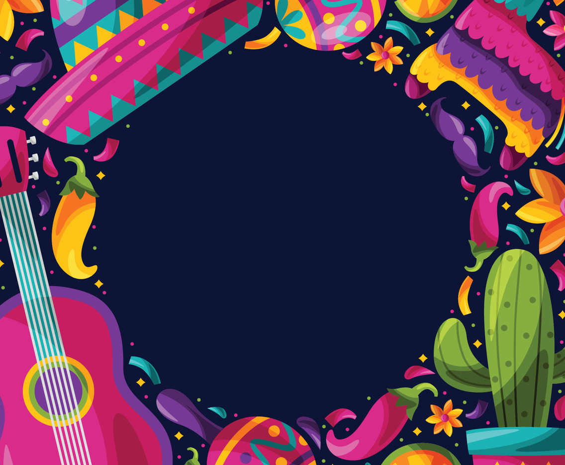 Cinco De Mayo Cute Doodle Element Background
