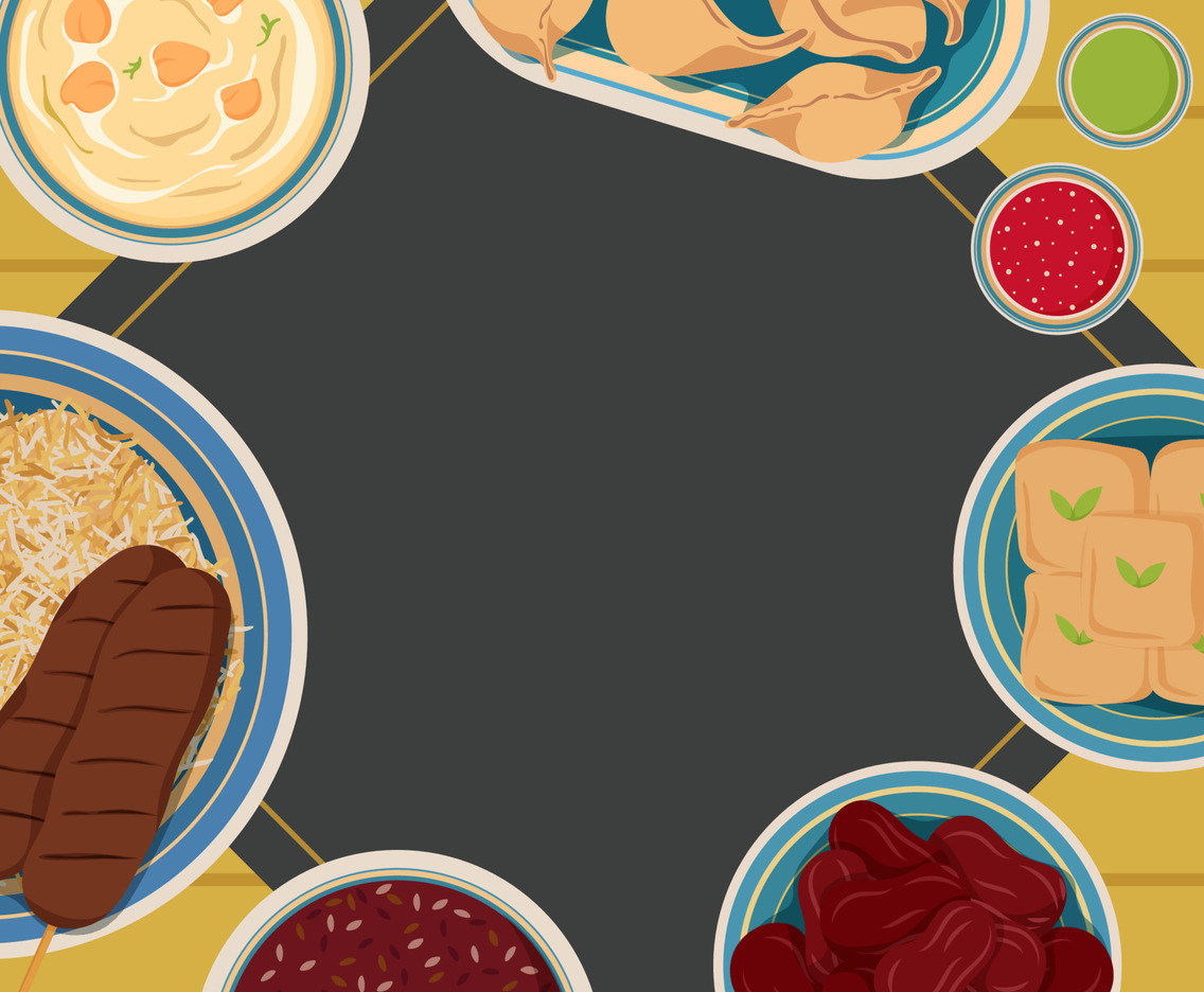 Iftar Food Background Template