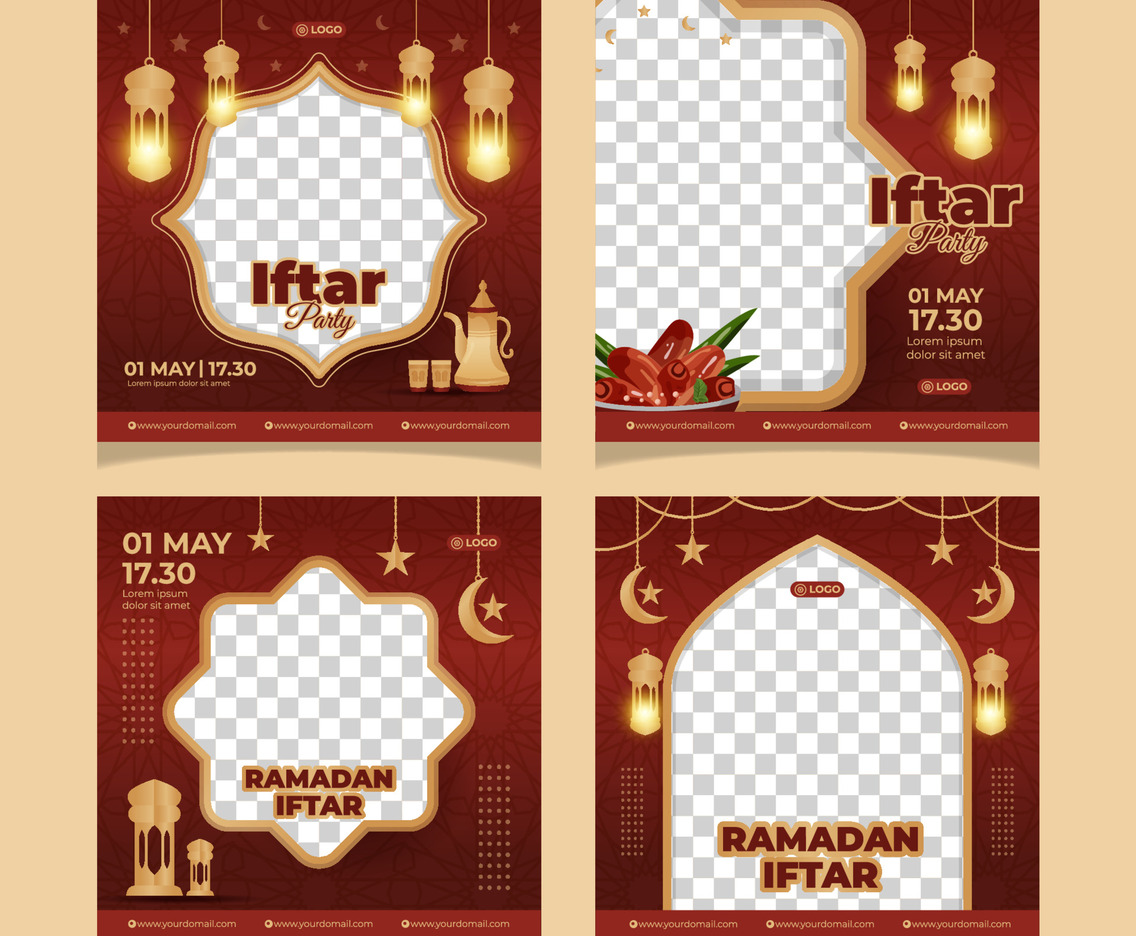 Set of Iftar Social Media Posts
