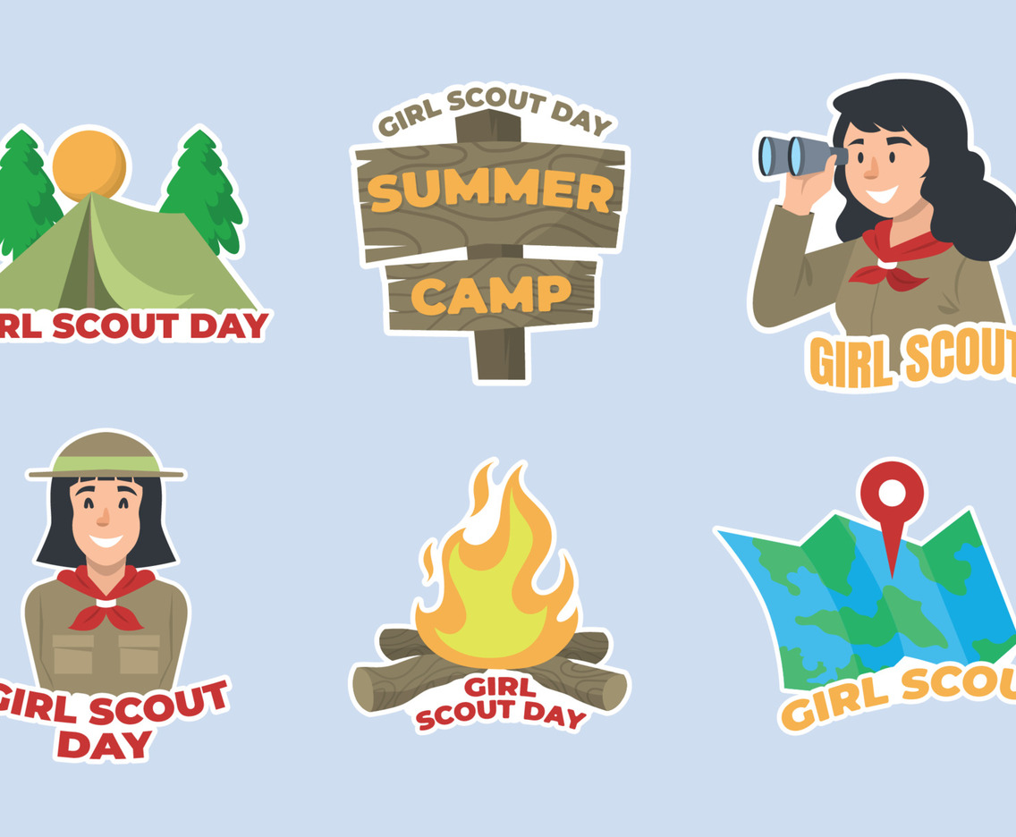 Girl Scout Day Stickers Design