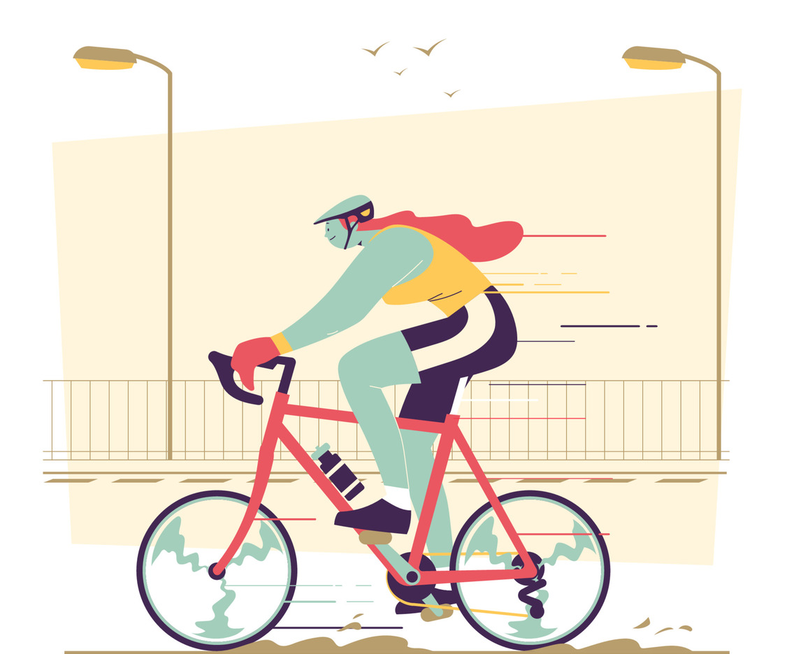 Cyclist Riding on Bicycle