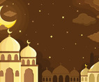 Ramadan Month Mosque Flat Background