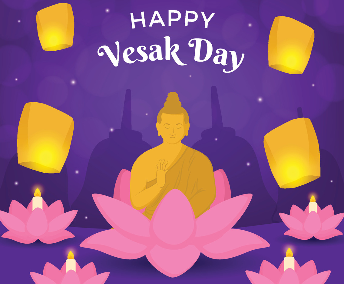 Happy Vesak Day Concept