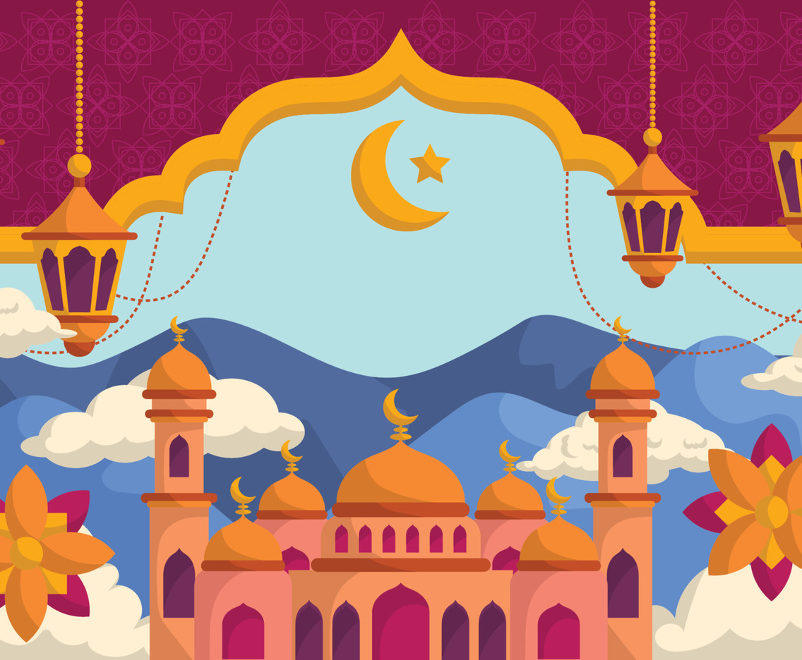 Islamic Mosque Flat Background