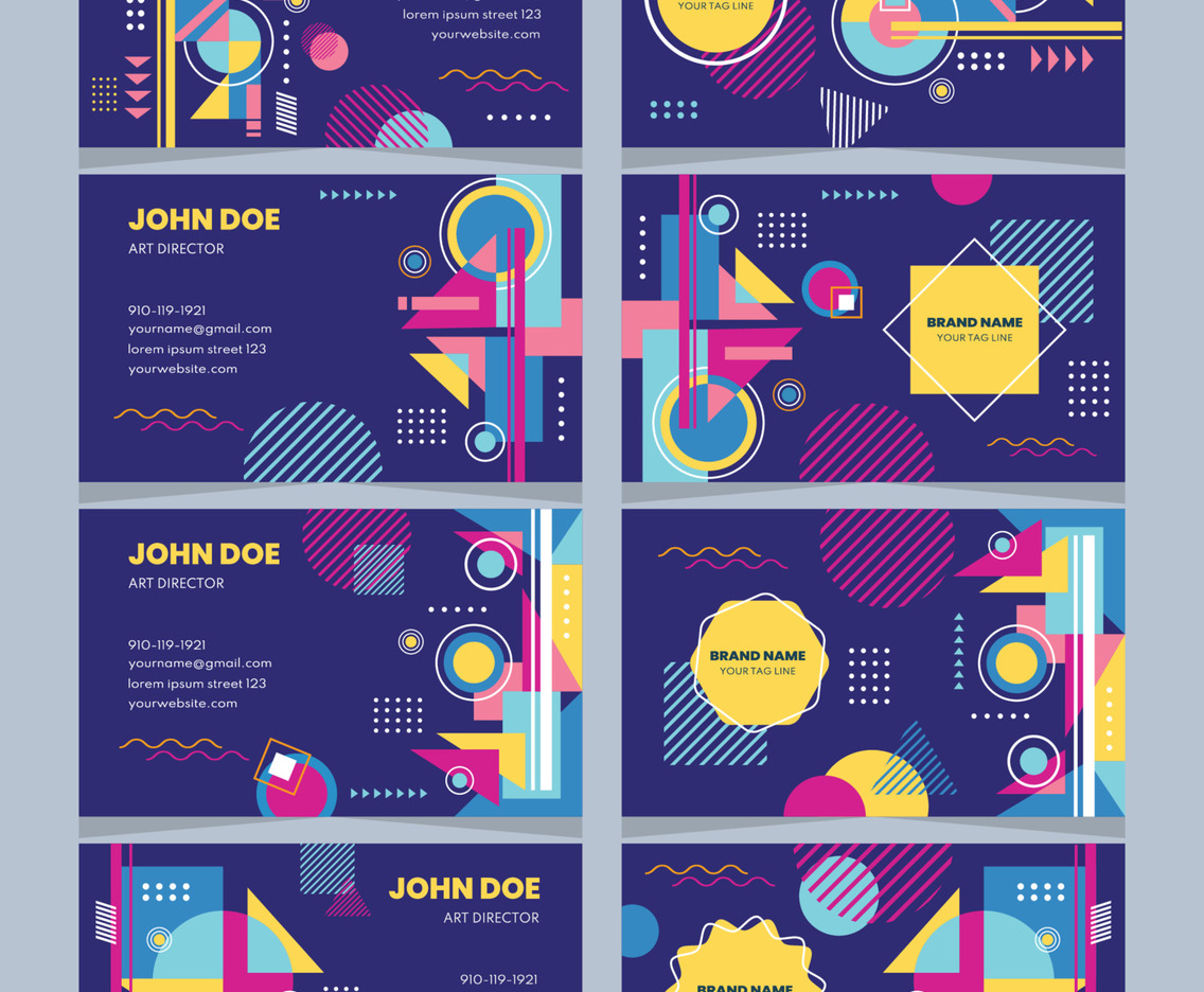Colorful Geometric Business Card Collection