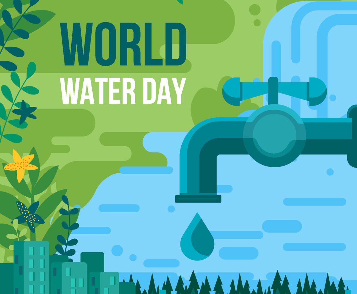 Woman Promotes World Water Day In Nature Concept