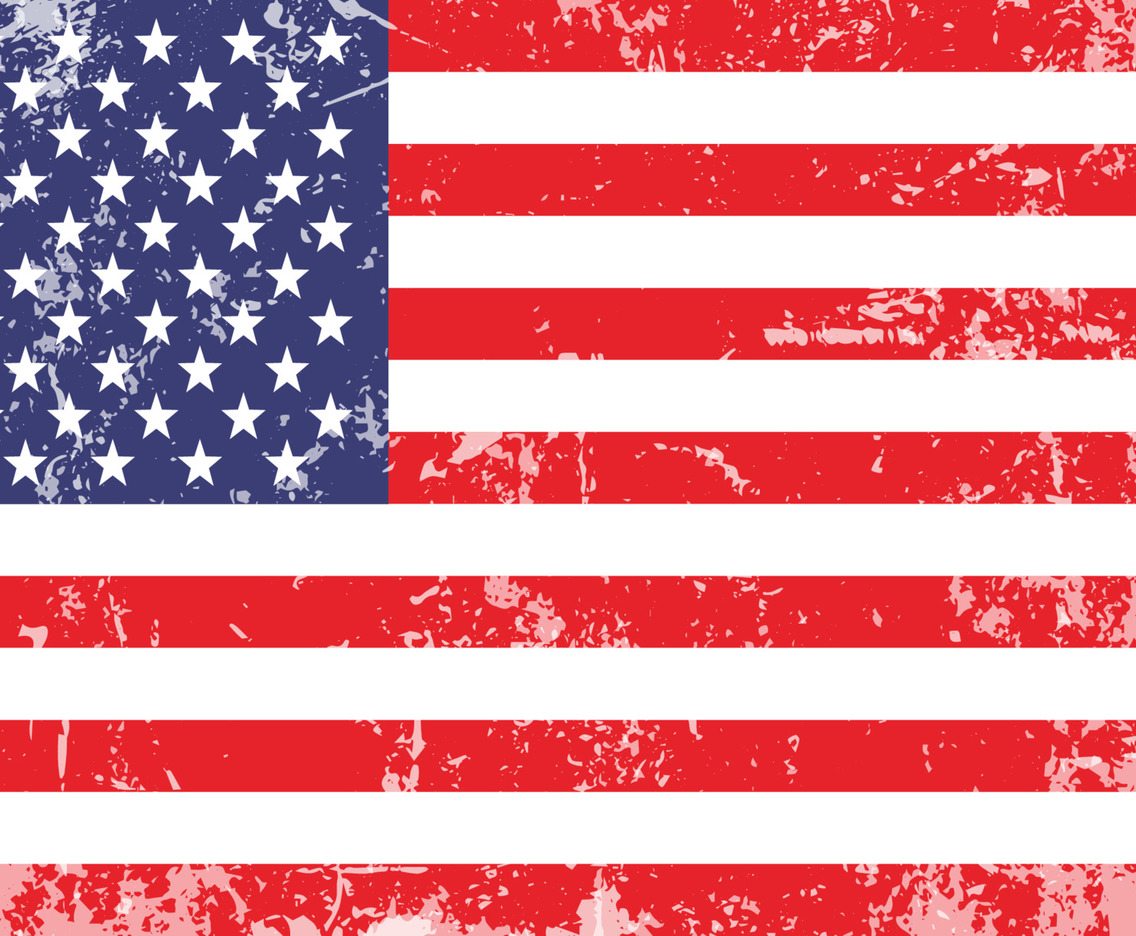 American Distressed Flag Background With Grunge Texture