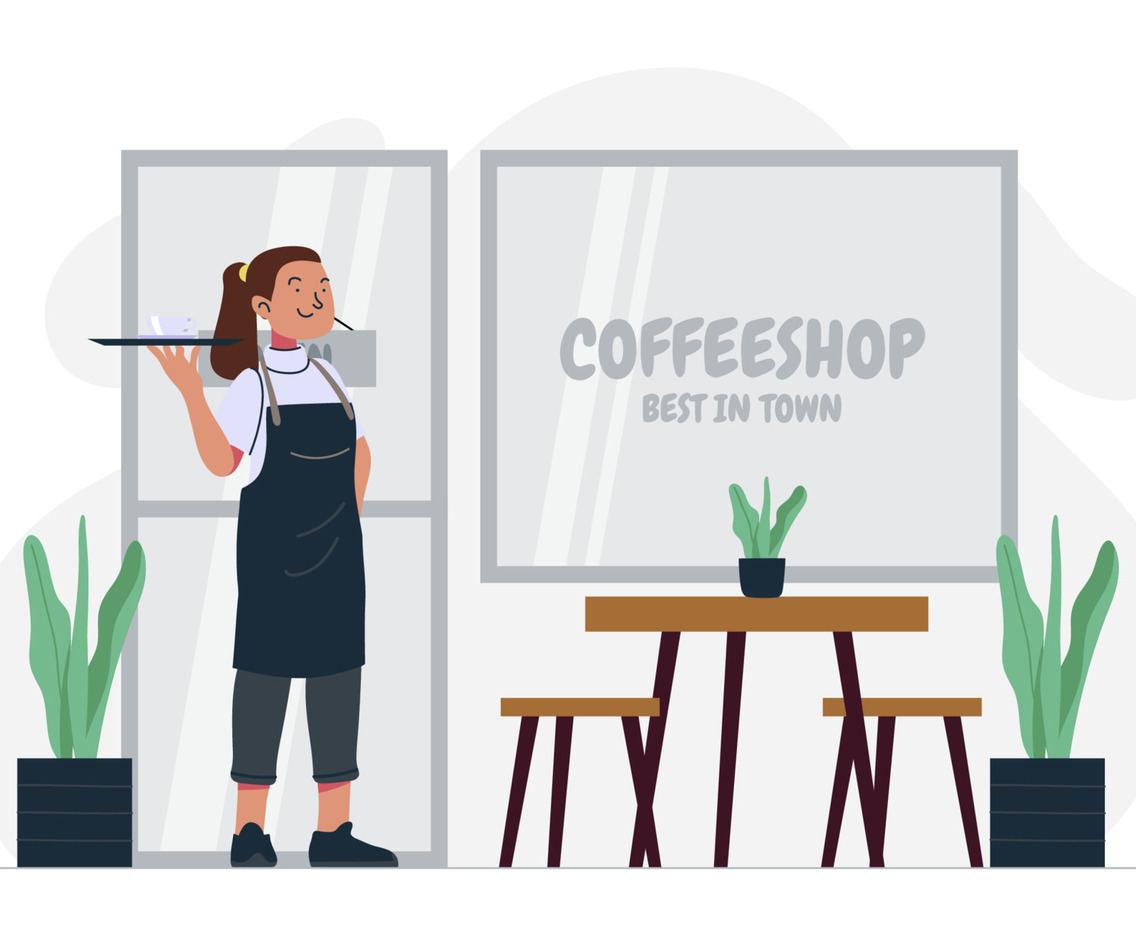 Waitress Serve a Coffee
