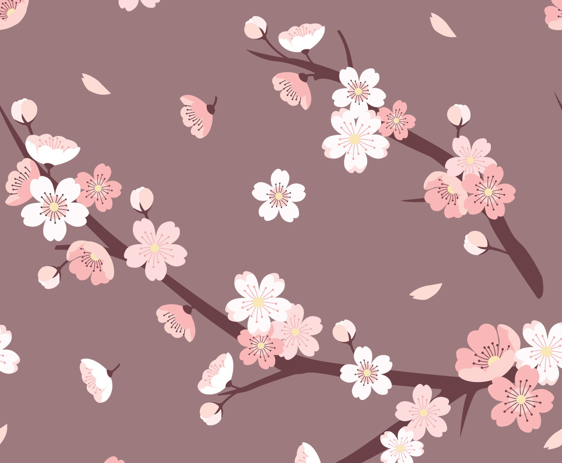 Cherry Blossom Seamless Background