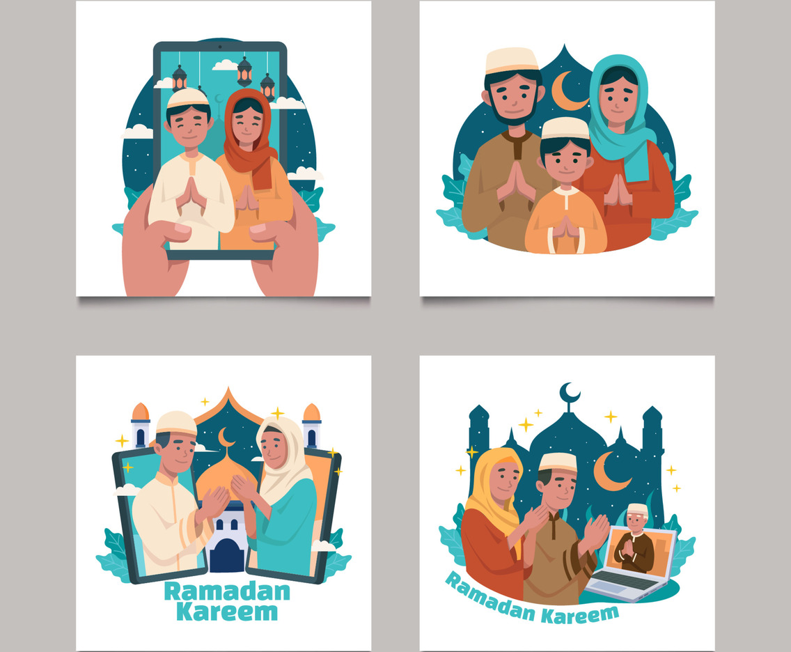 Set of Ramadan Kareem Social Media