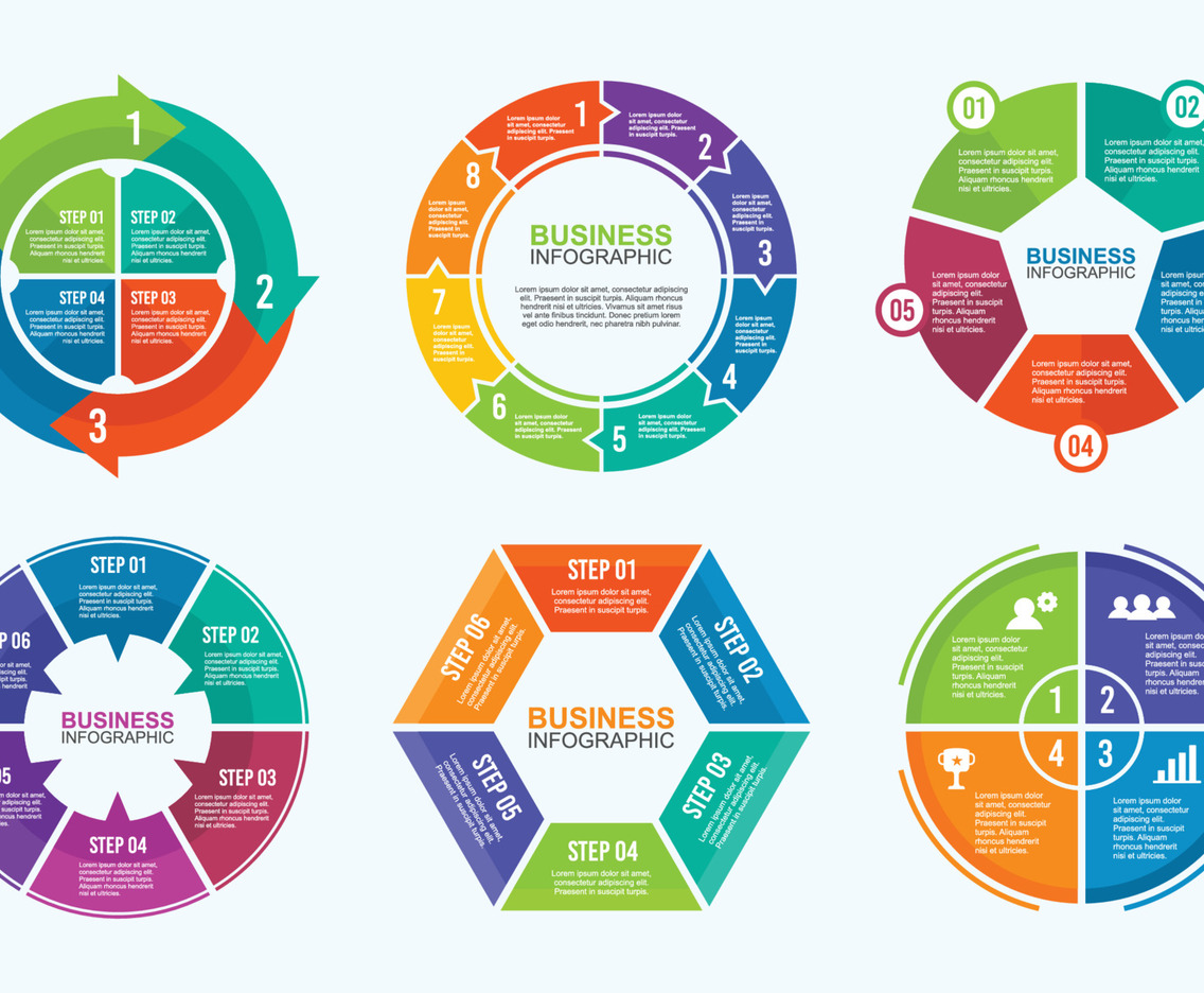 Colorful Circular Steps Infographic