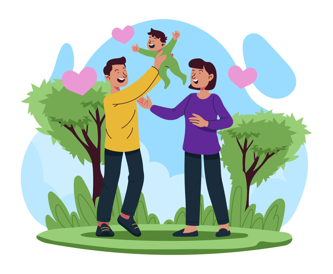 Happy Parents and Baby Boy