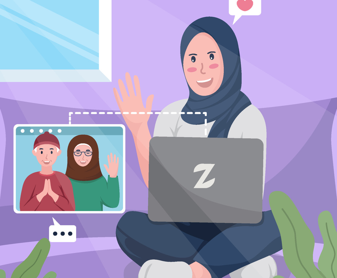 Ramadan Family Gathering Online Concept