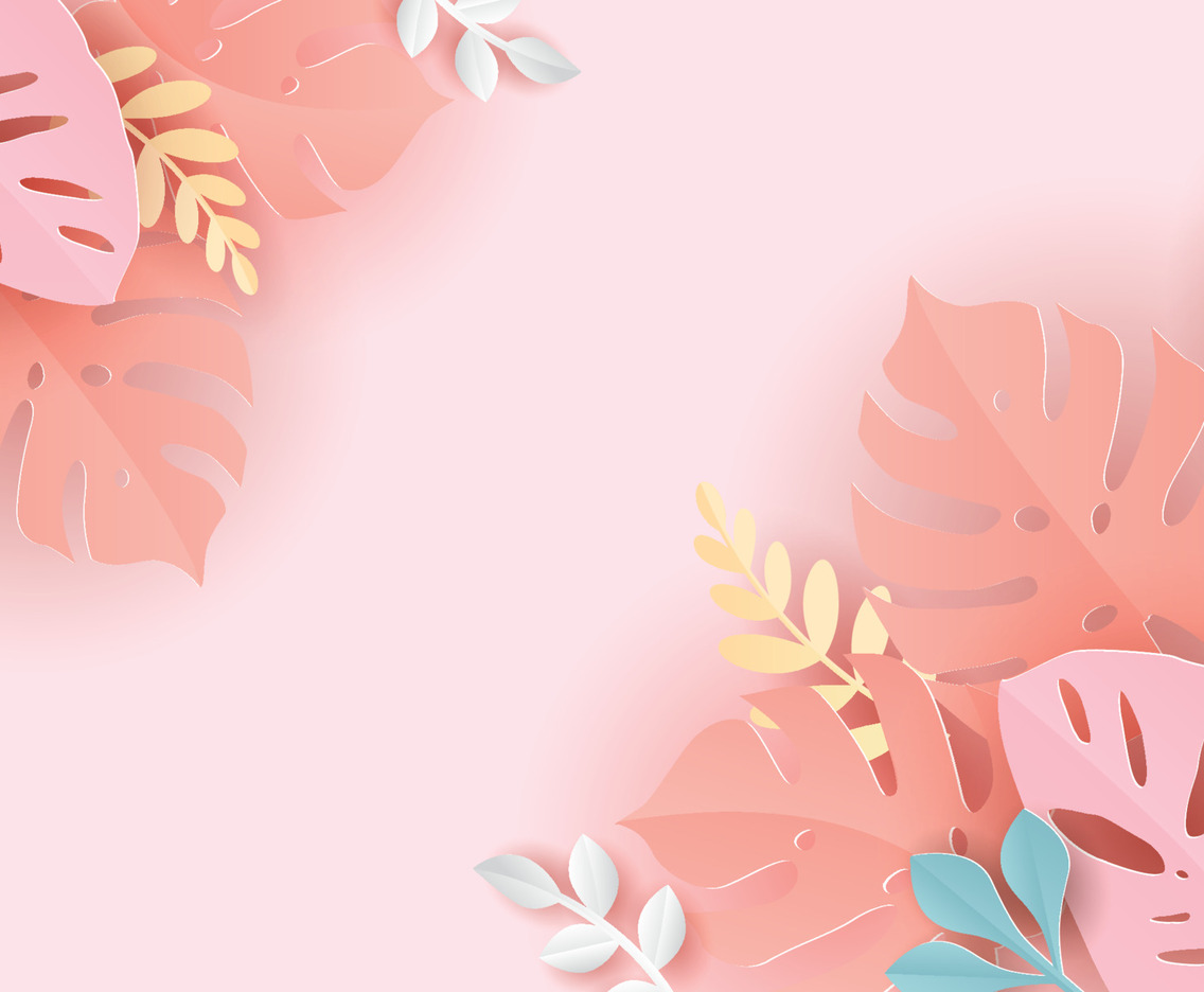 Paper Cut Tropical Leaves Background