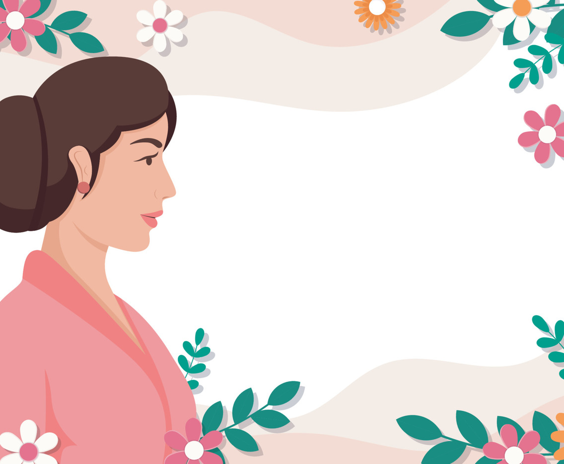 Kartini Day Background with Colorful Floral