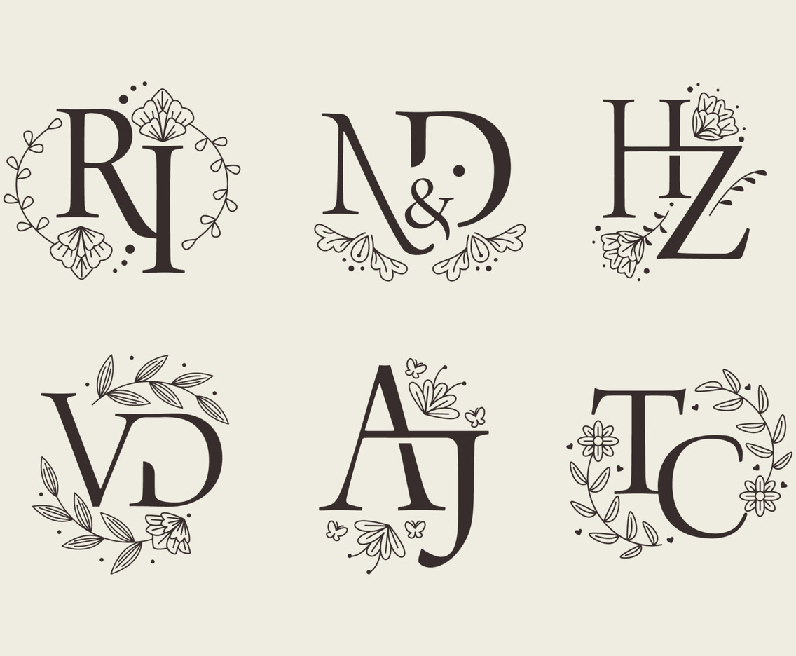Set of Wedding Monogram Collection