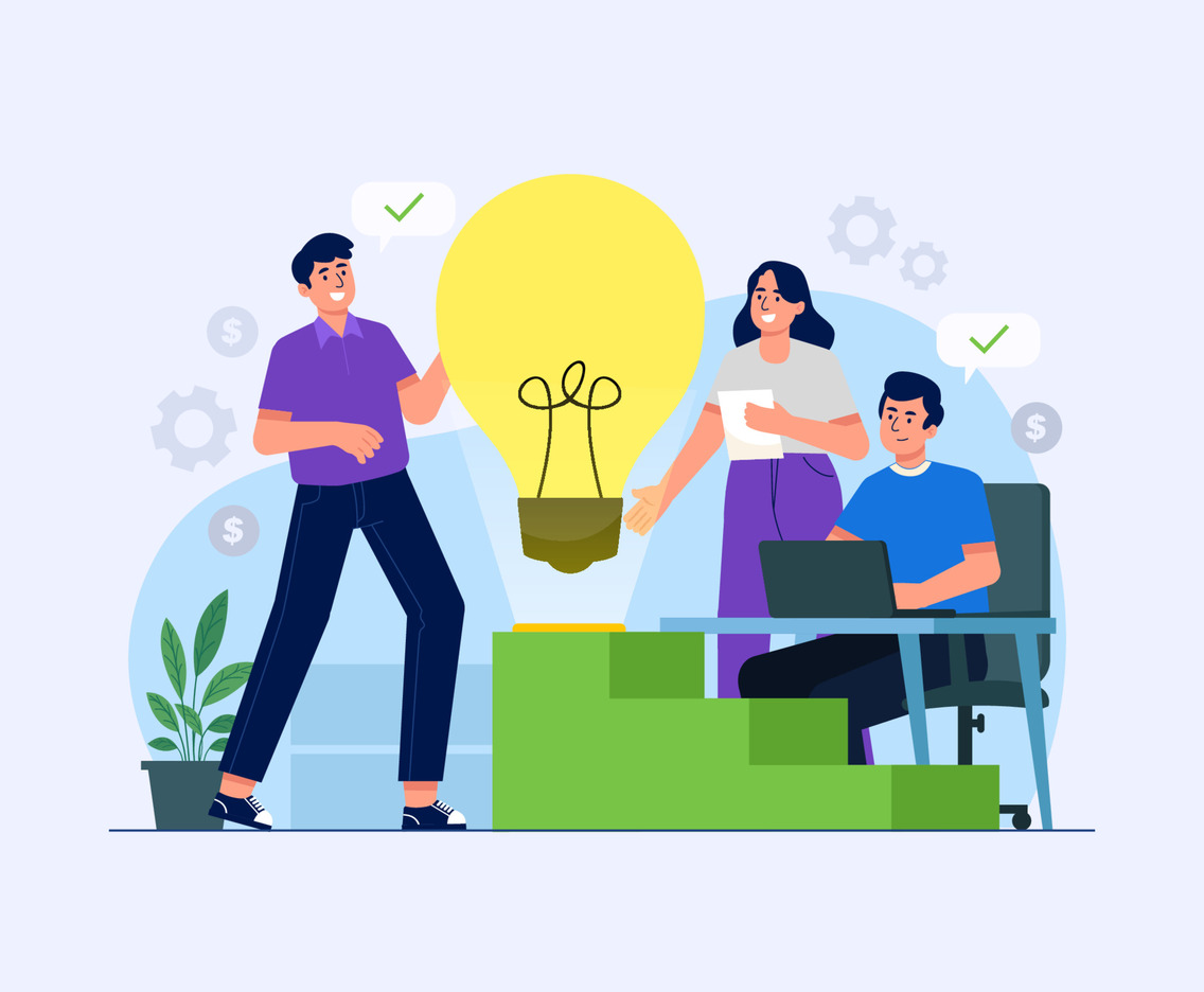 Business Idea and Teamwork Concept Art