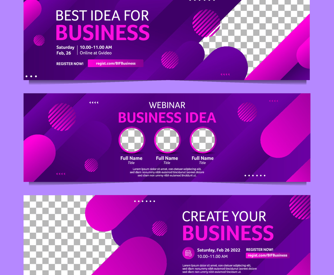 Set of Gradient Business Banner Template