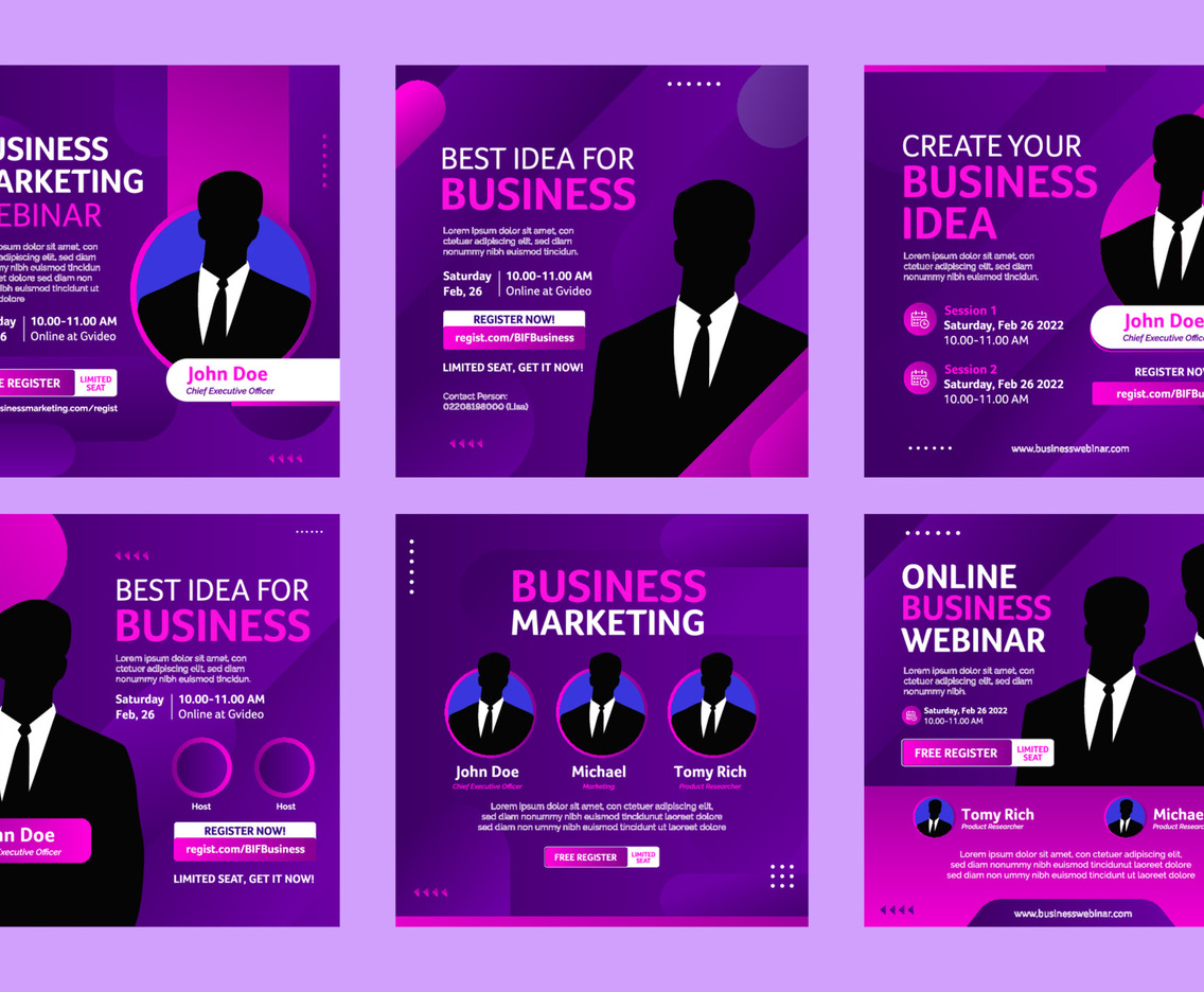 Set of Business Idea Social Media Post