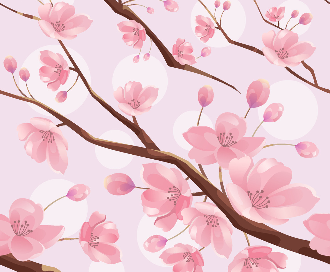 Cherry Blossom Pattern Background