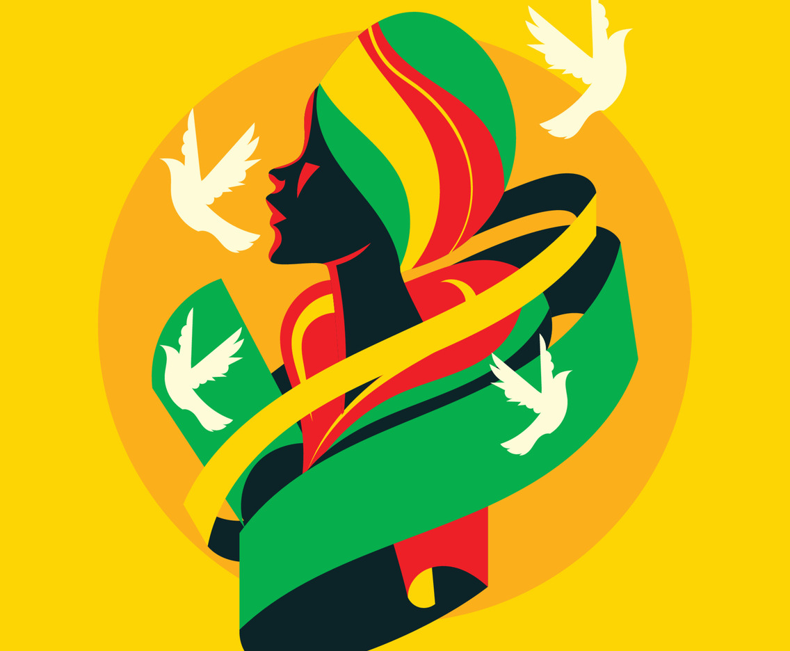 Woman With Doves as Freedom Symbol for Juneteenth