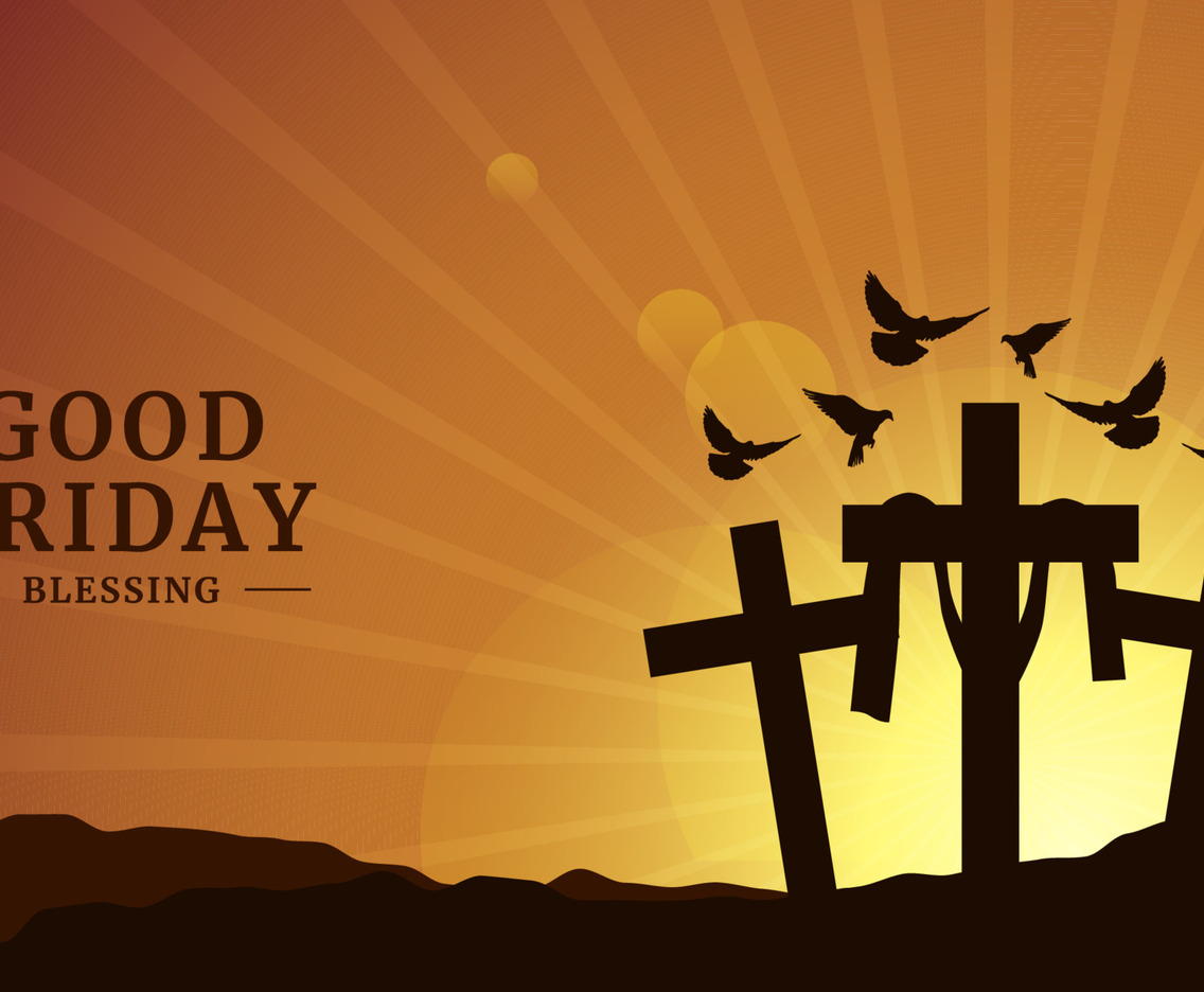 Good Friday with Cross and Dove Concept Silhouette