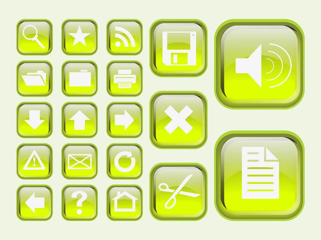 Green Interface Icons