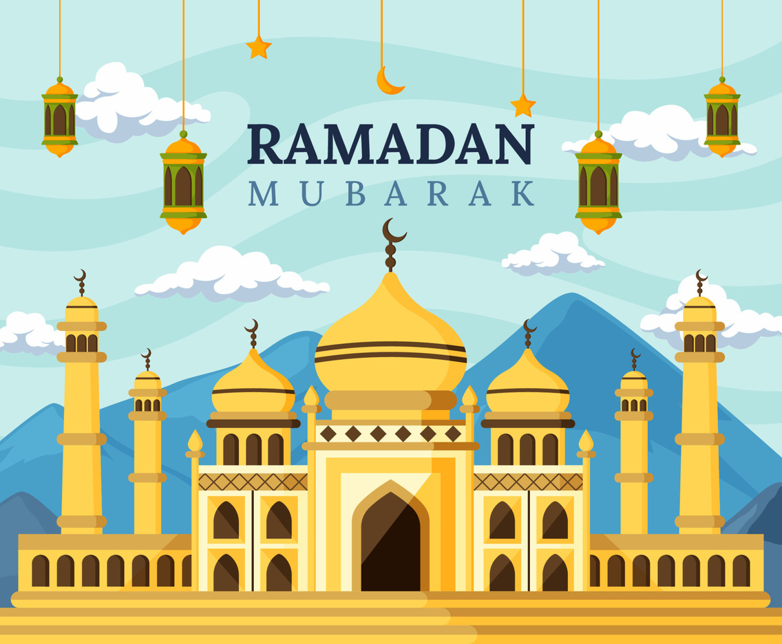 Flat Ramadan Mubarak Background