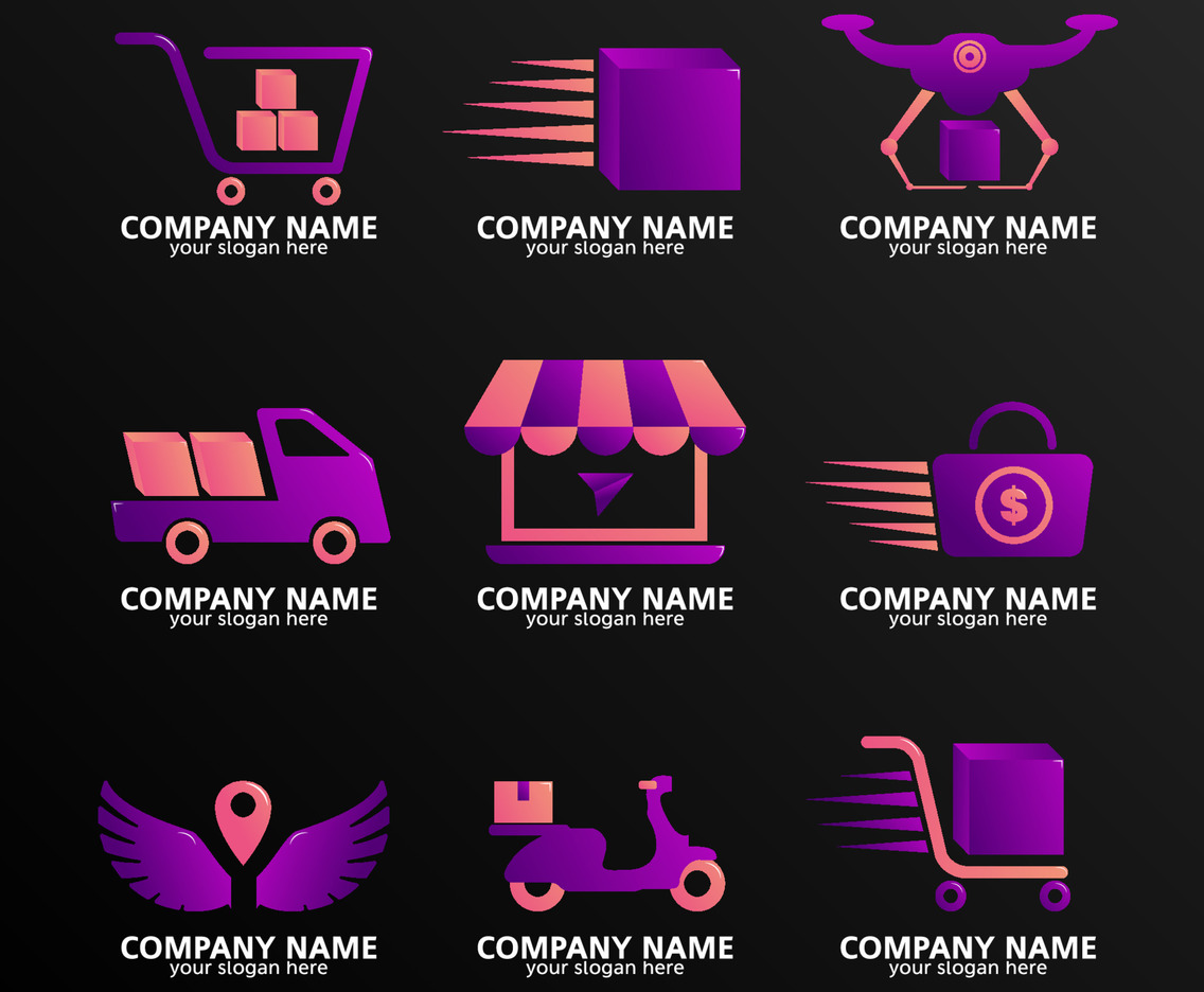 Set of Contactless Delivery Logo