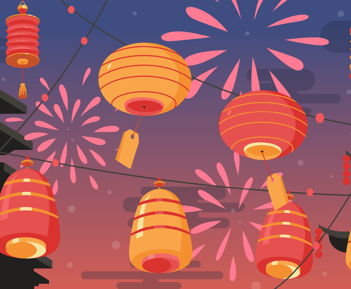 Happy Chinese New Year Lantern Decoration Background