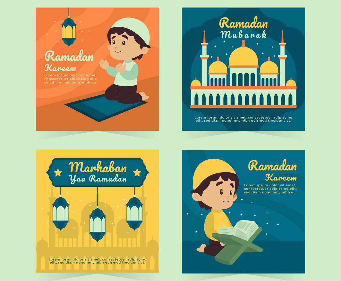 Flat Ramadan Month Social Media