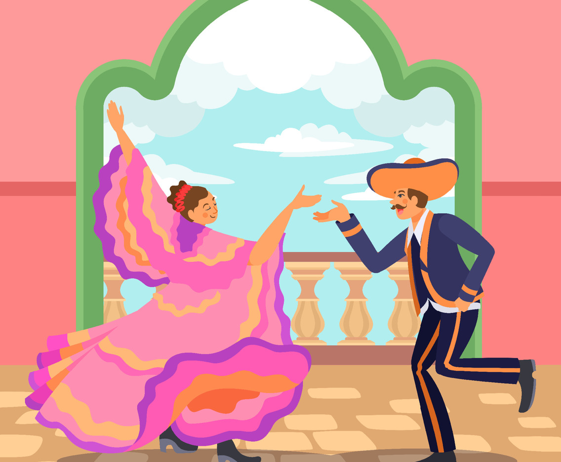 Cinco de Mayo Festival Dancing Couple Celebration