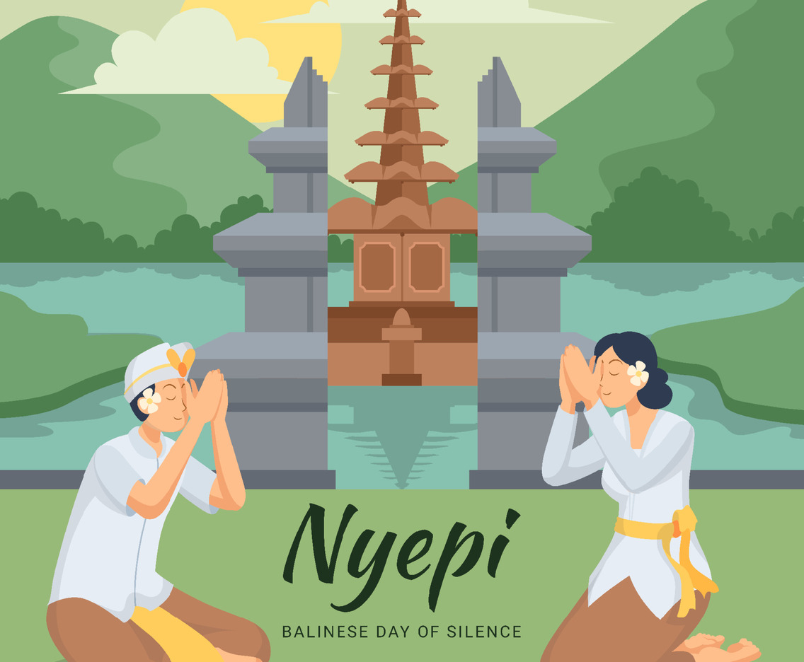 Nyepi Day of Silence Balinese Hindu Worship for Celebrate