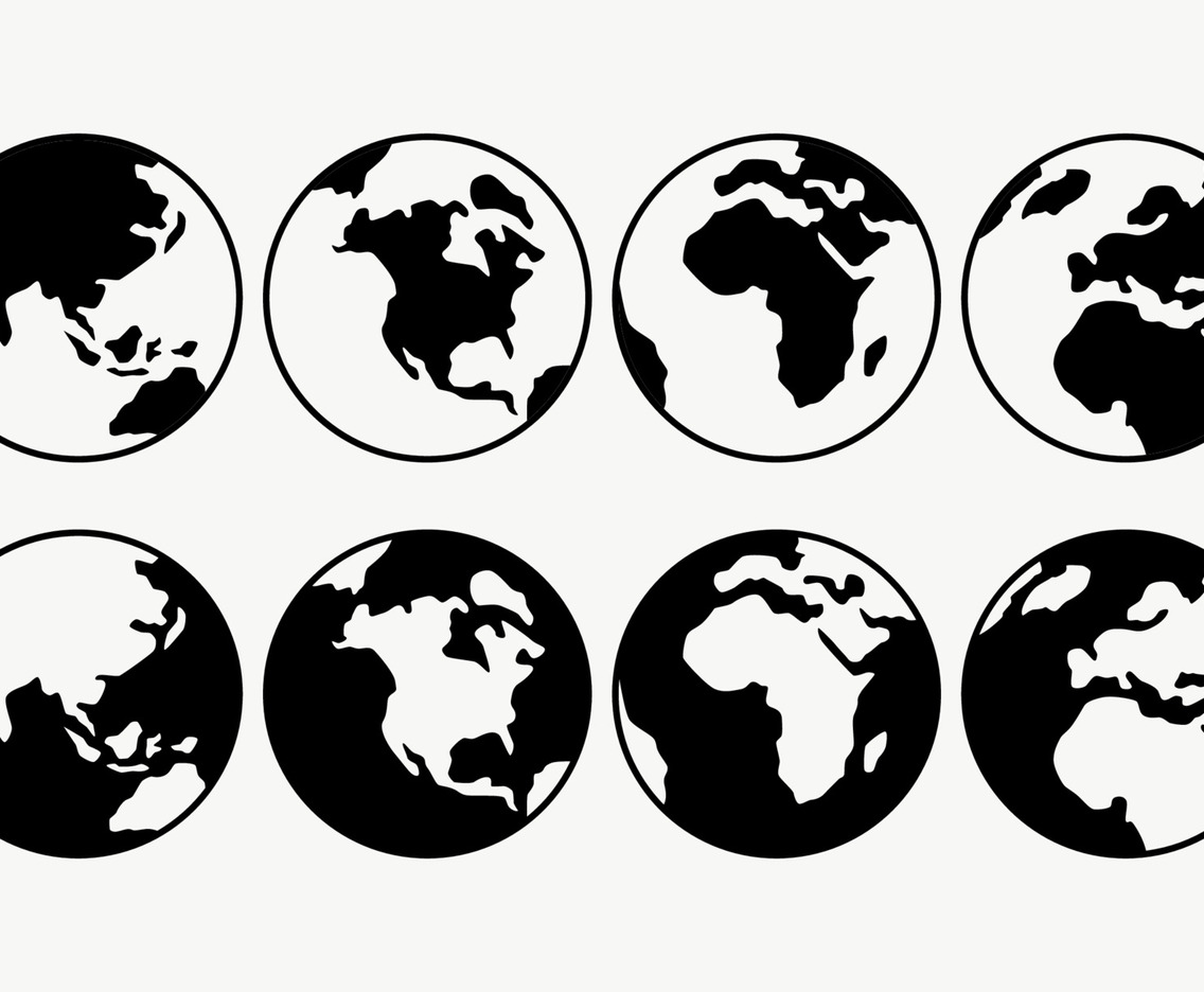 Globe Icon Set with Different Angles