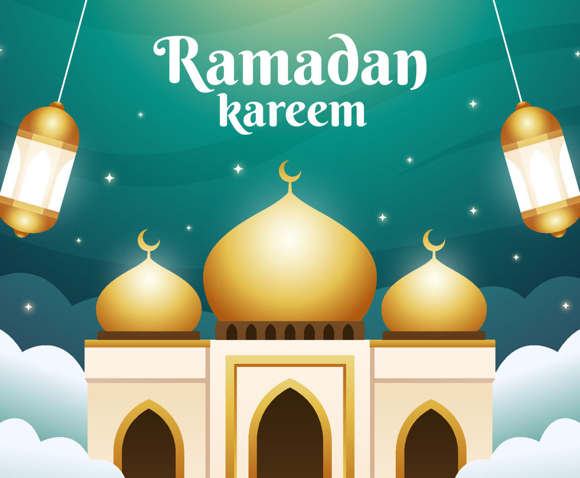 A Beautiful Mosque under the Starlight and Lantern