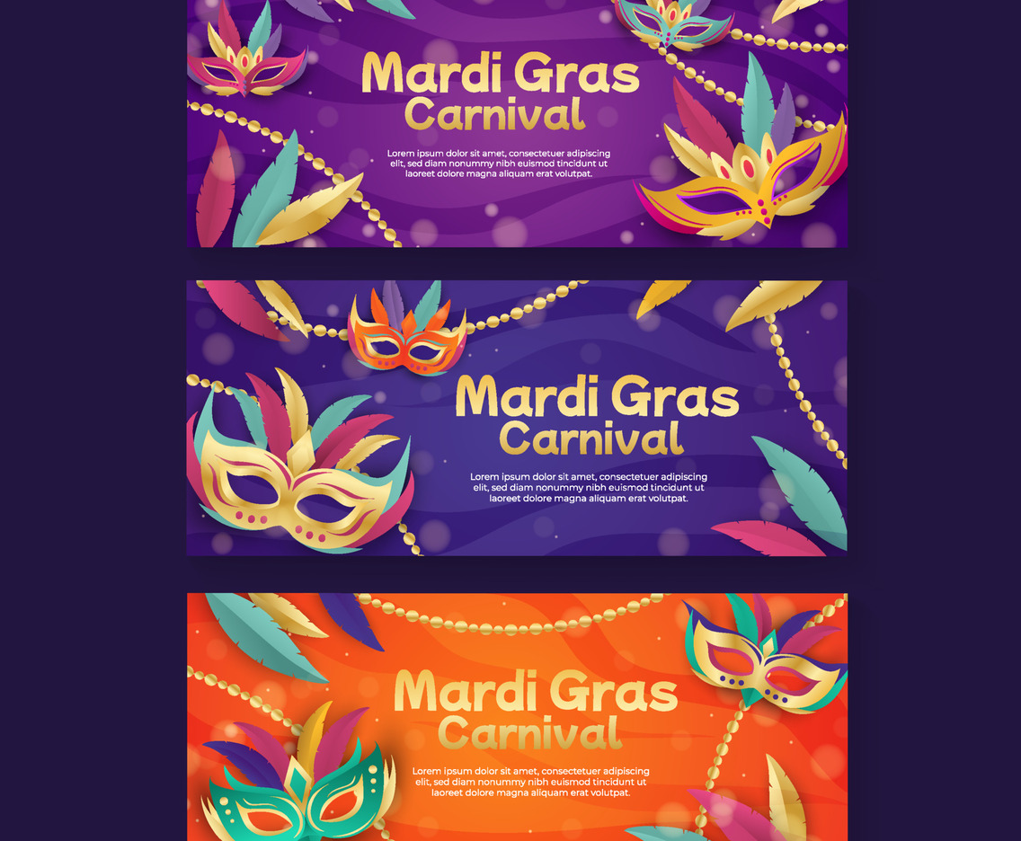 Mardi Gras Banner Set