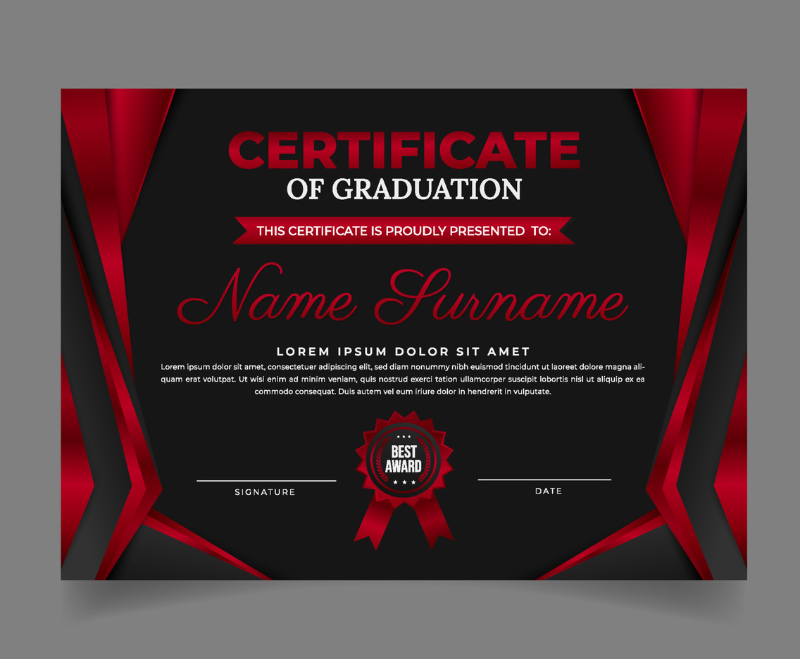 Template Certificate of Graduation