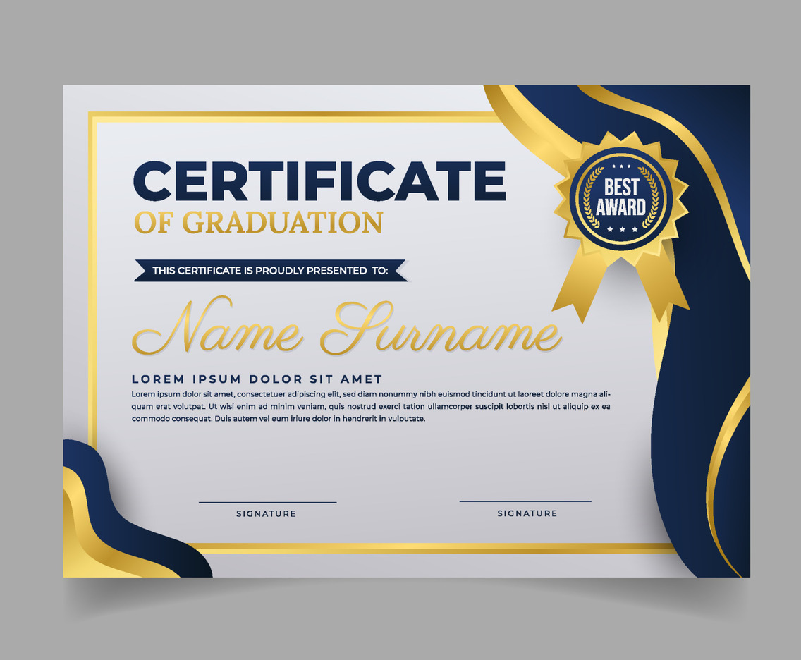 Certificate Template Modern School Graduation