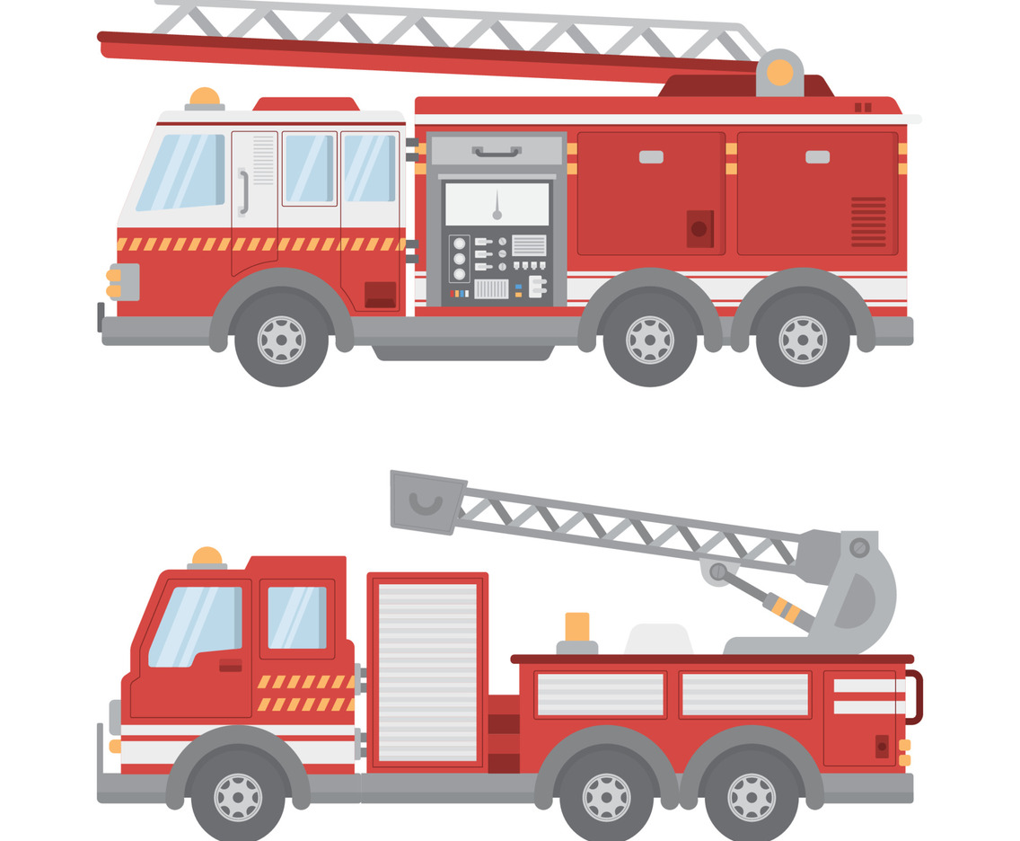 Flat Style Fire Truck Variations