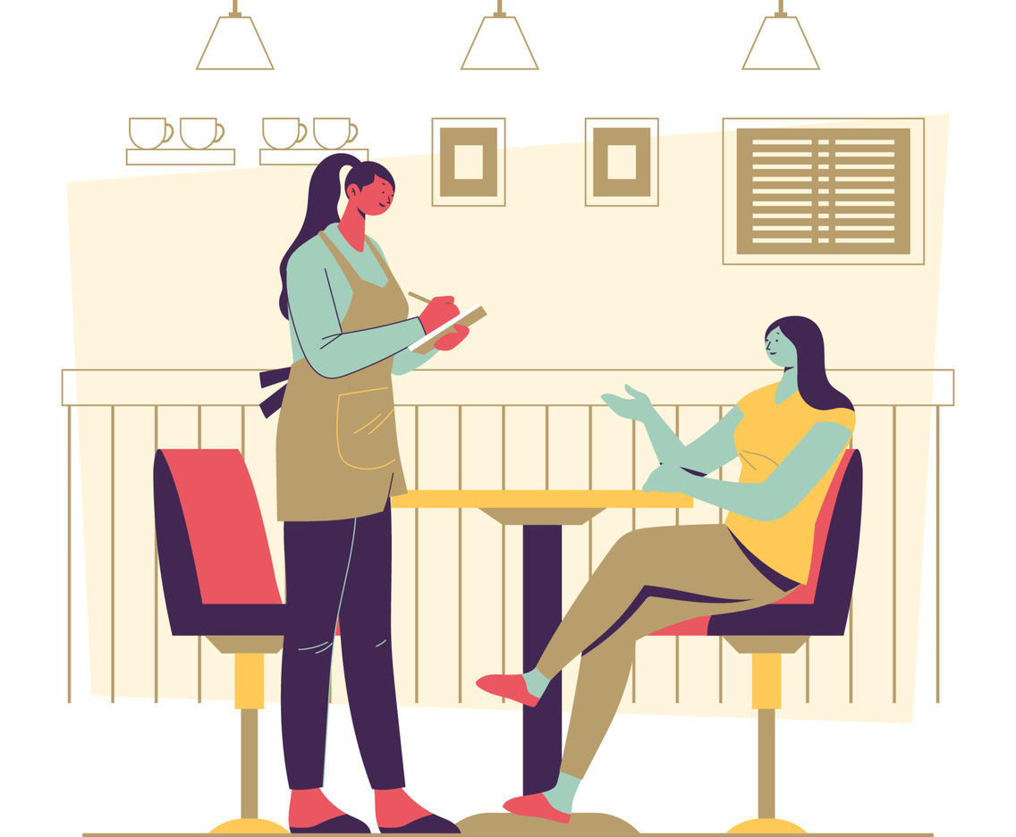 Restaurant Waitress Concept